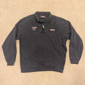 Vineyard Vines Men's Navy Texas Quarter Zip Pullover Sweatshirt